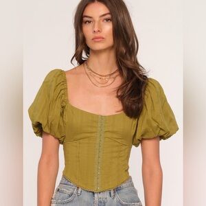 Heartloom Arisa Puff Sleeve Corset Top